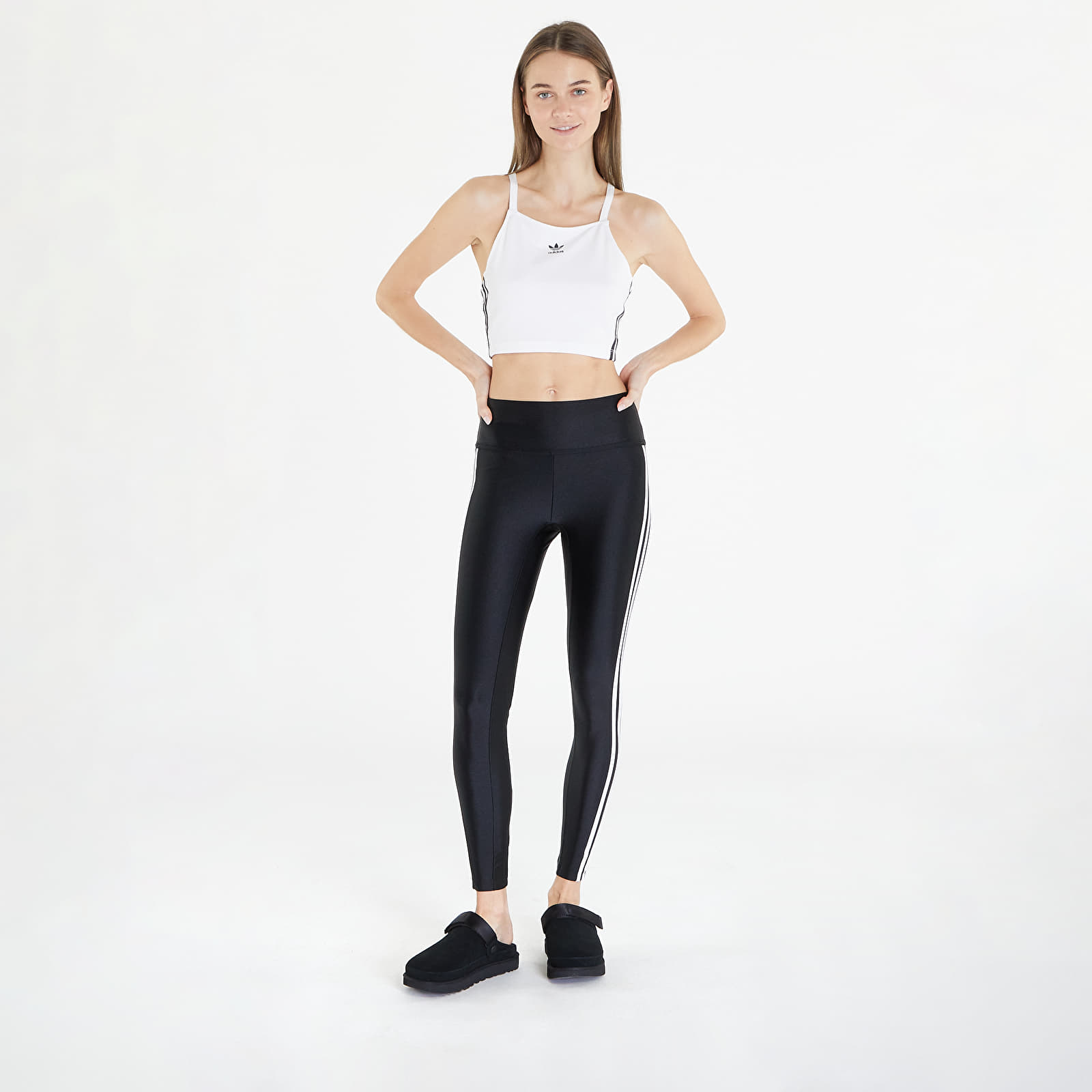 Tank Tops adidas Originals Adicolor 3-Streifen Crop Top White