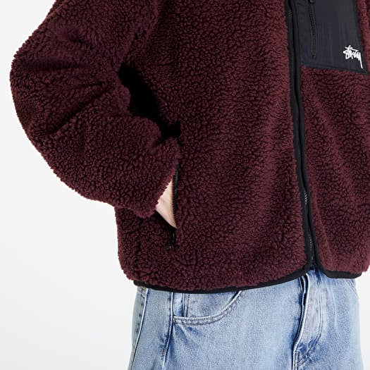 Jackets St ssy Sherpa Reversible Jacket UNISEX Burgundy Footshop