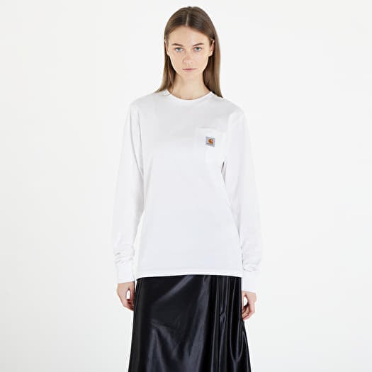 T shirts Carhartt WIP Long Sleeve Pocket T Shirt UNISEX White Footshop