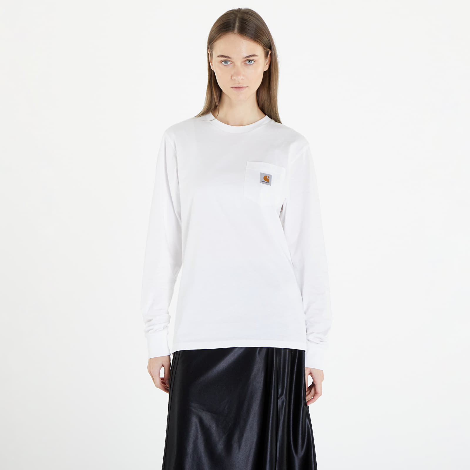 Koszulki Carhartt WIP Long Sleeve Pocket T-Shirt UNISEX White