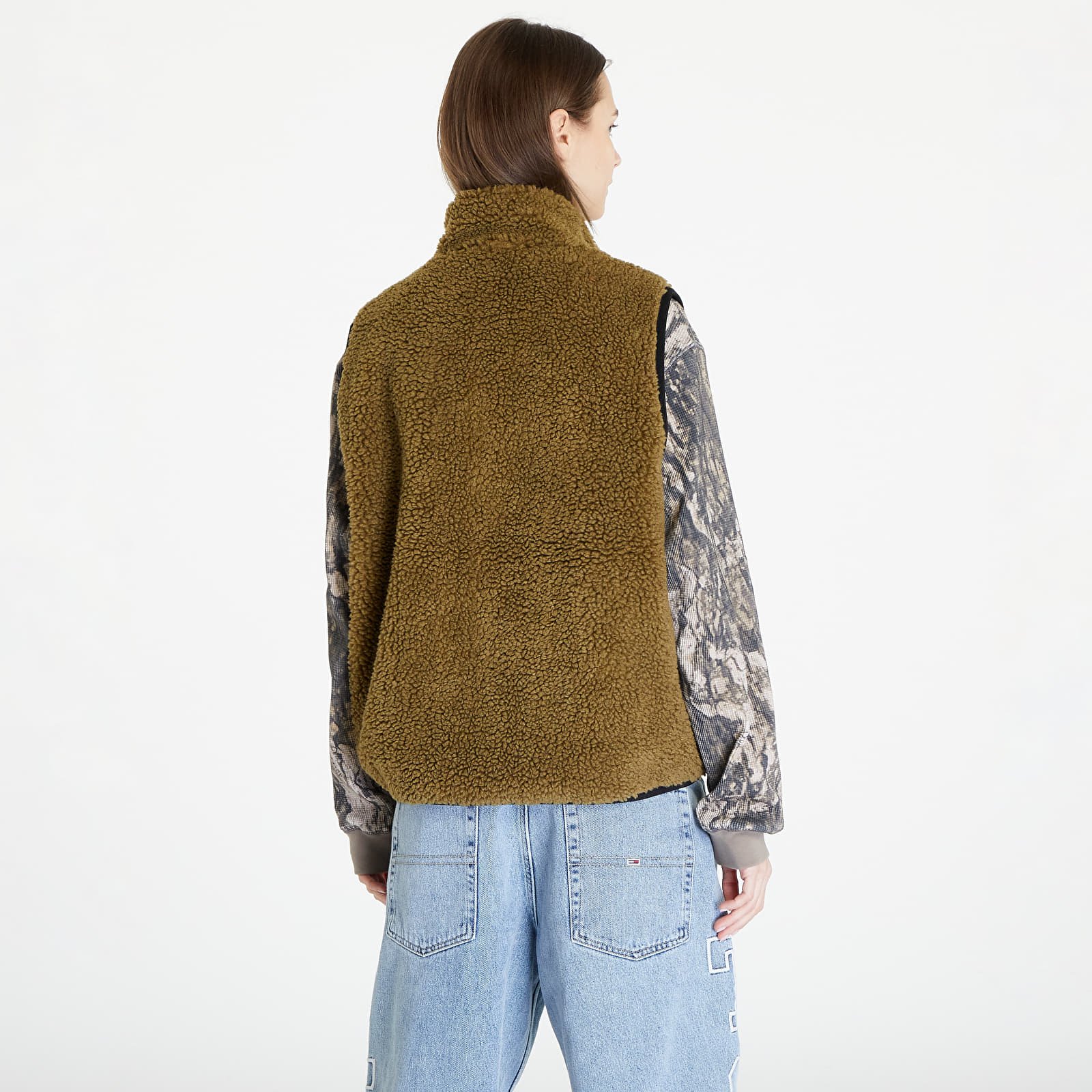 Vesty Stüssy Sherpa Reversible Vest UNISEX Olive