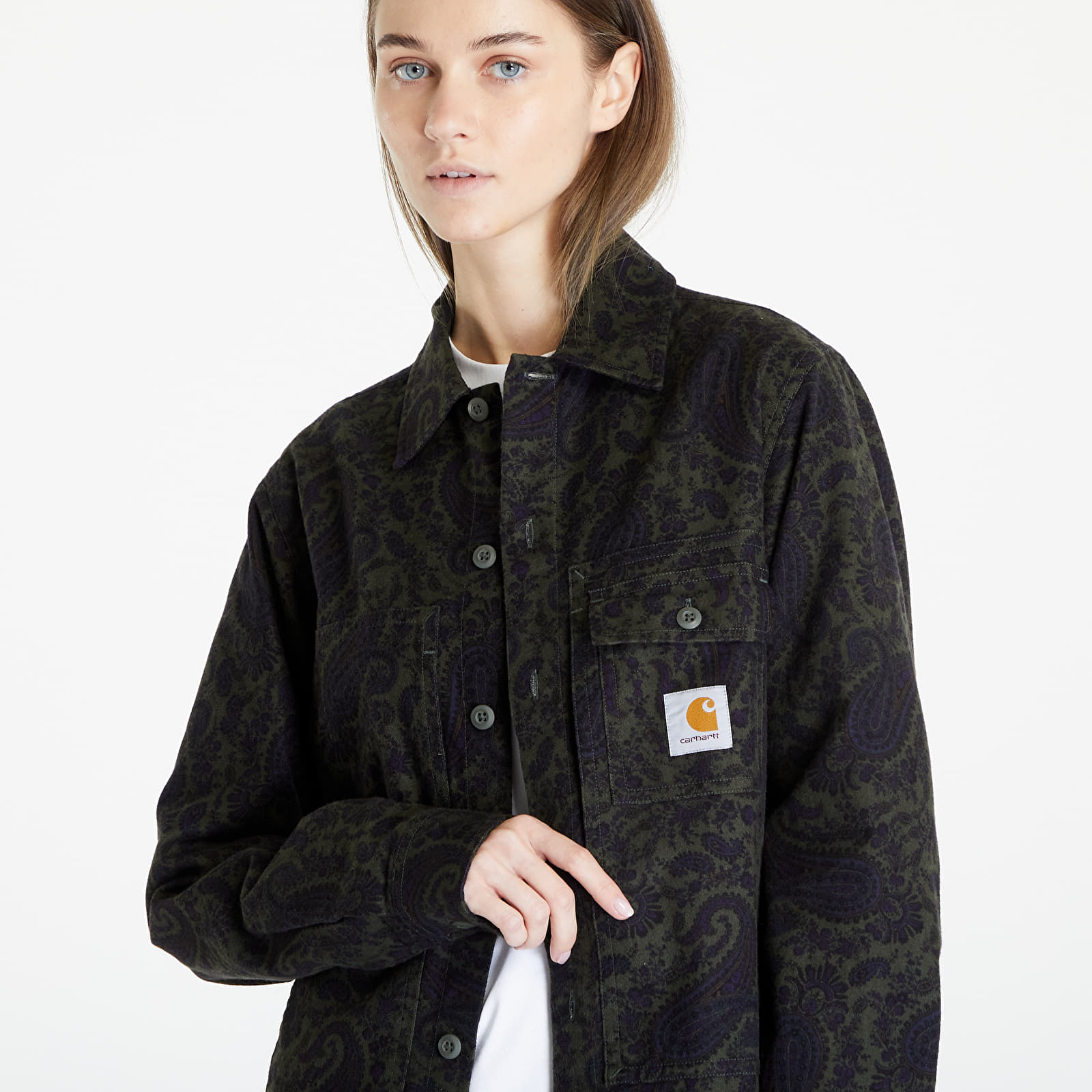 Shirts Carhartt WIP Longsleeve Charter Shirt UNISEX Paisley Print/ Plant