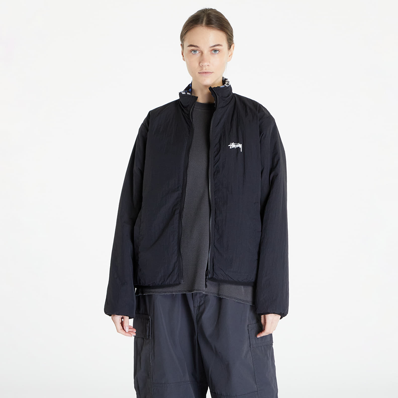 Jackets Stüssy Sherpa Reversible Jacket UNISEX Blue Leopard