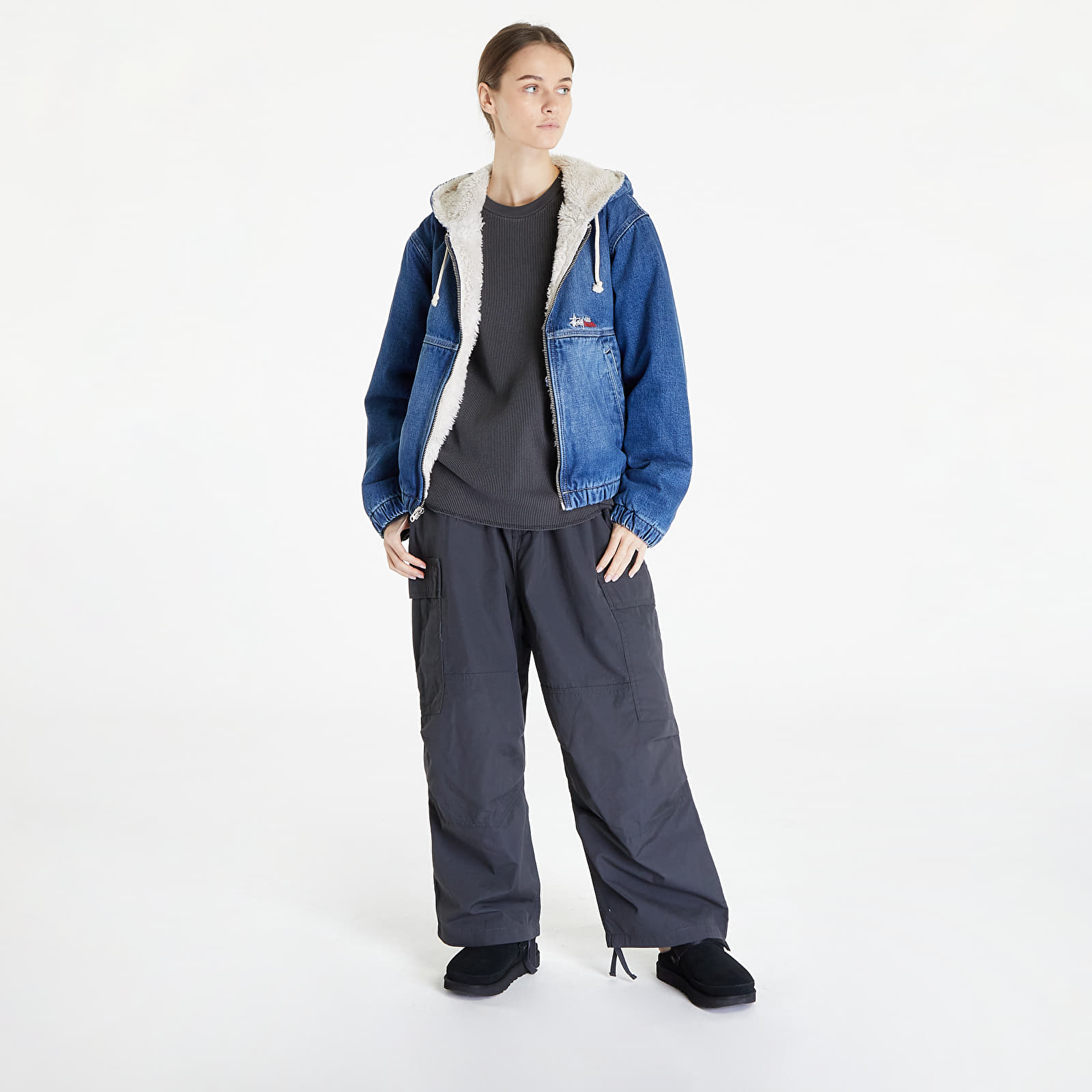 Bundy Stüssy Denim Sherpa Work Jacket UNISEX Washed Blue
