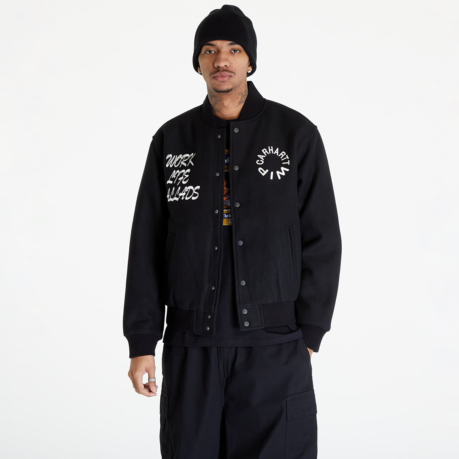 Bombery Carhartt WIP Work Varsity Bomber UNISEX Black