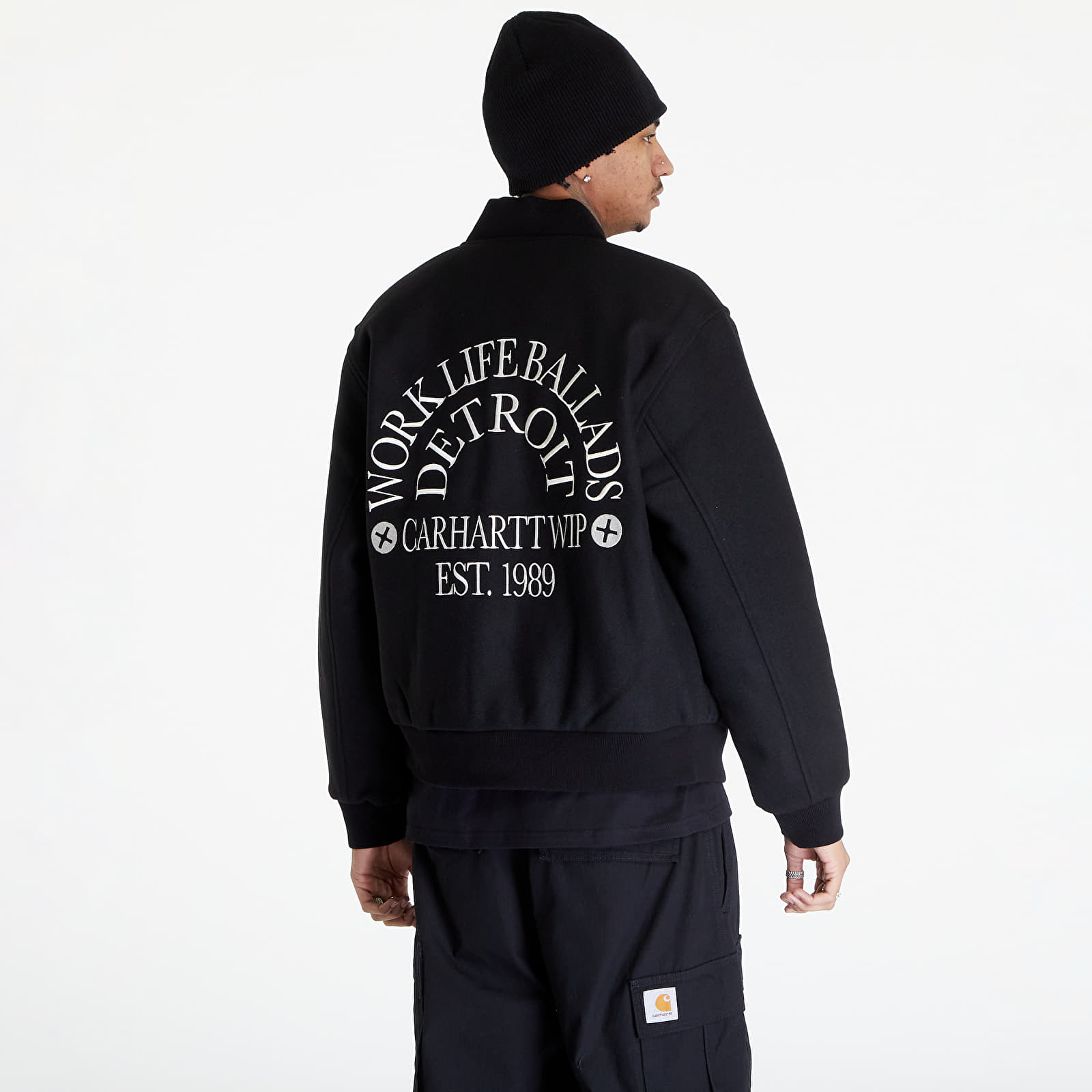 Bombery Carhartt WIP Work Varsity Bomber UNISEX Black