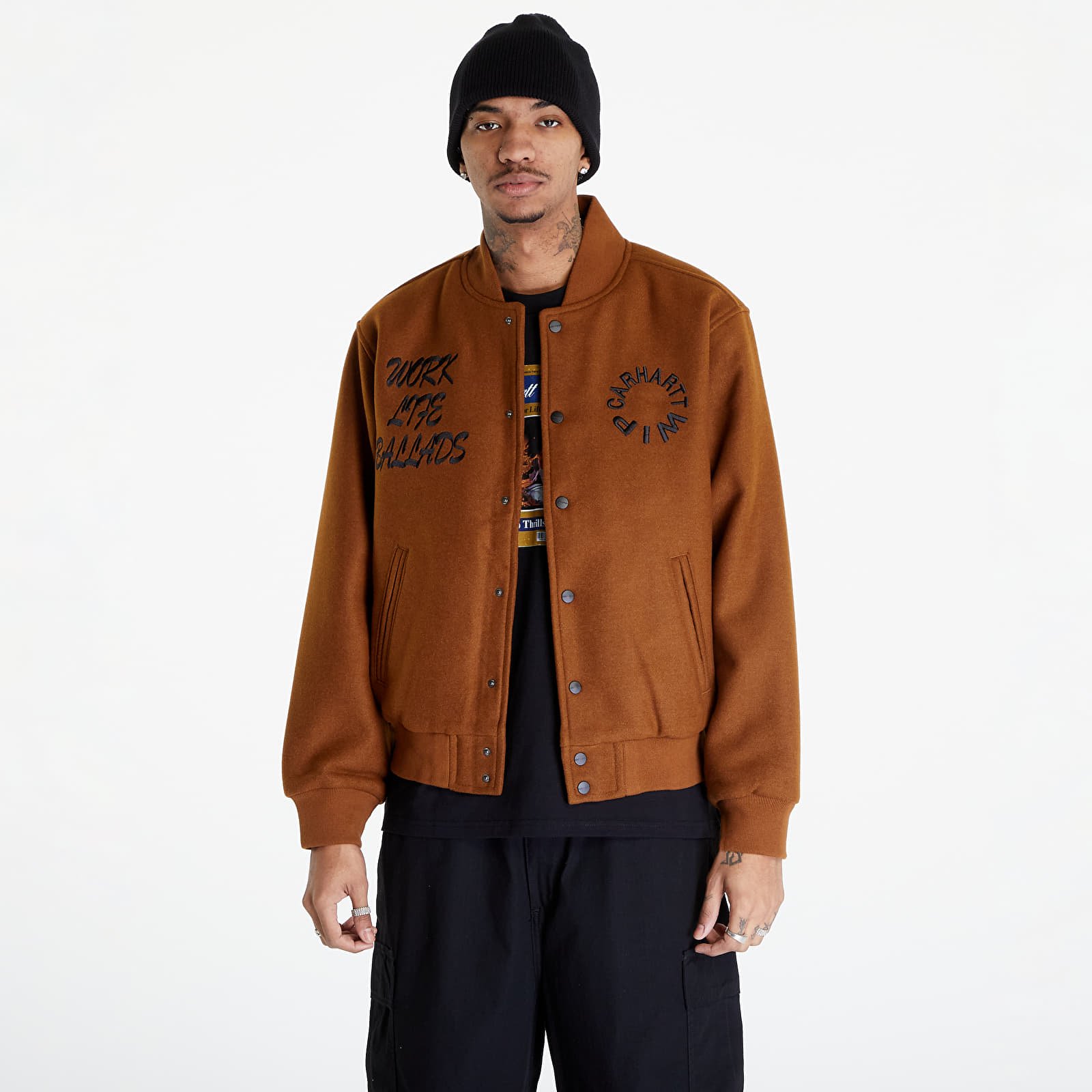 Bombery Carhartt WIP Work Varsity Bomber UNISEX Deep Hamilton Brown