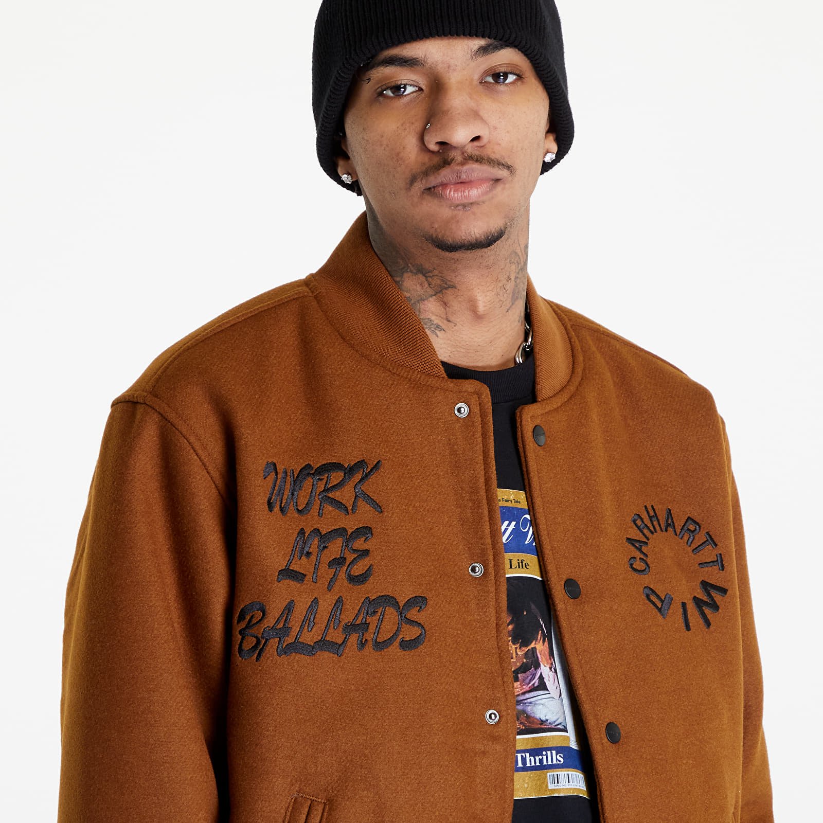 Bombery Carhartt WIP Work Varsity Bomber UNISEX Deep Hamilton Brown