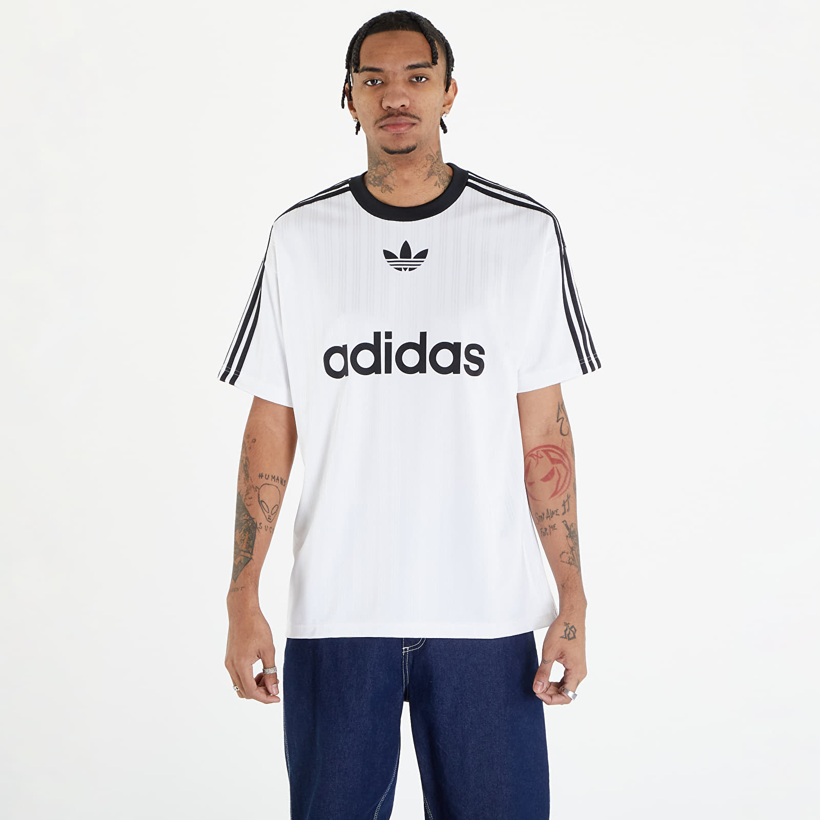 Pólók adidas Adicolor Poly Short Sleeve Tee White/ Black