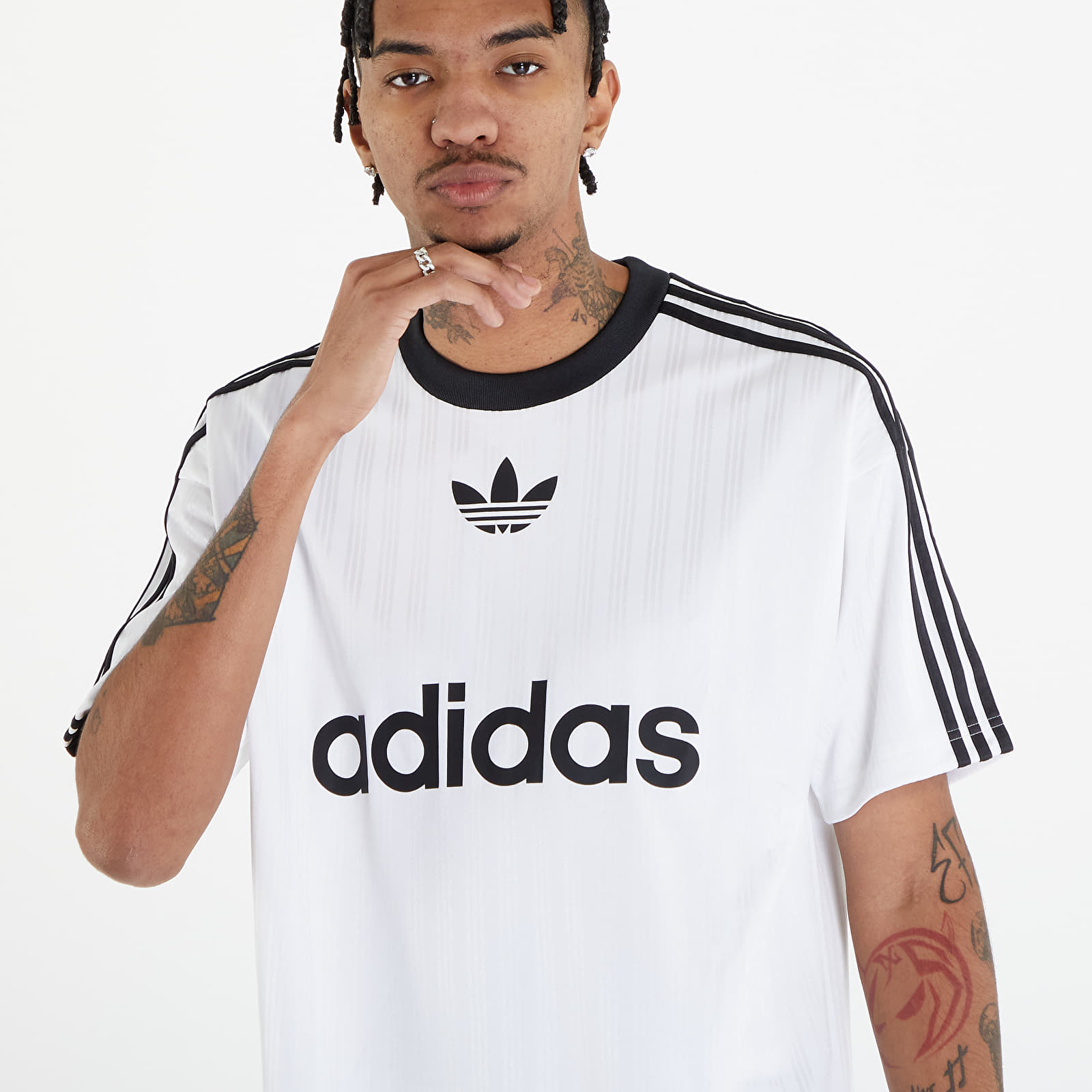 Tricou adidas Adicolor Poly Short Sleeve Tee White/ Black - 1 | YEO