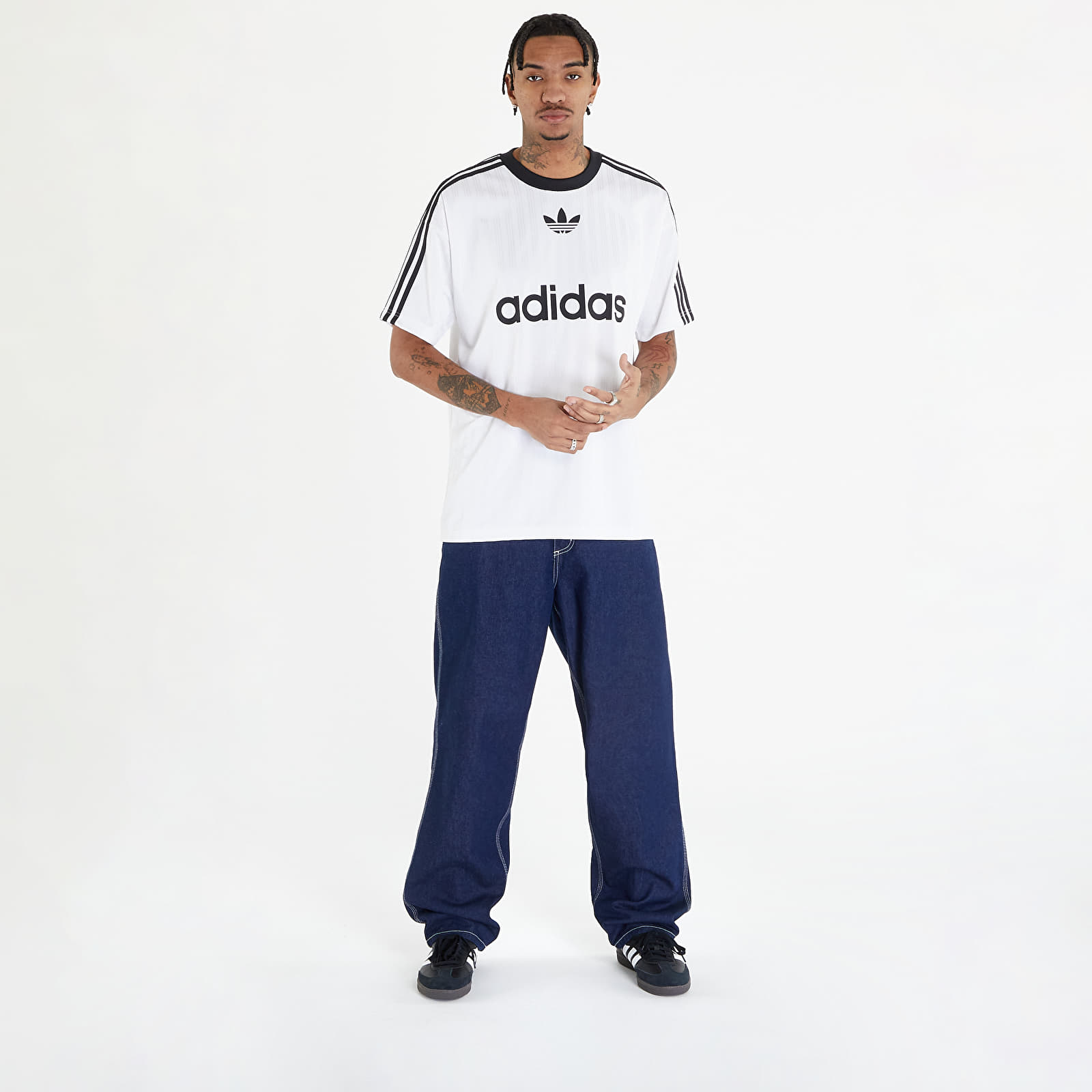 Pólók adidas Adicolor Poly Short Sleeve Tee White/ Black