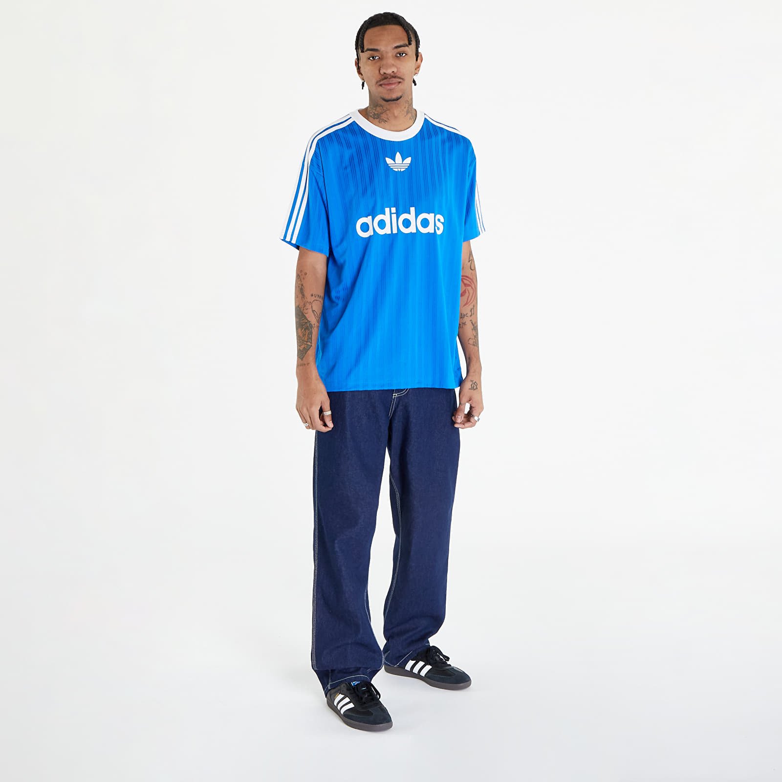 Koszulki adidas Adicolor Poly Short Sleeve Tee Blue Bird/ White