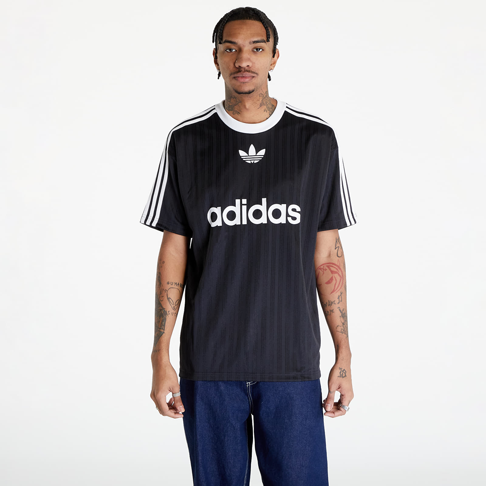 Levně adidas Adicolor Poly Short Sleeve Tee Black/ White