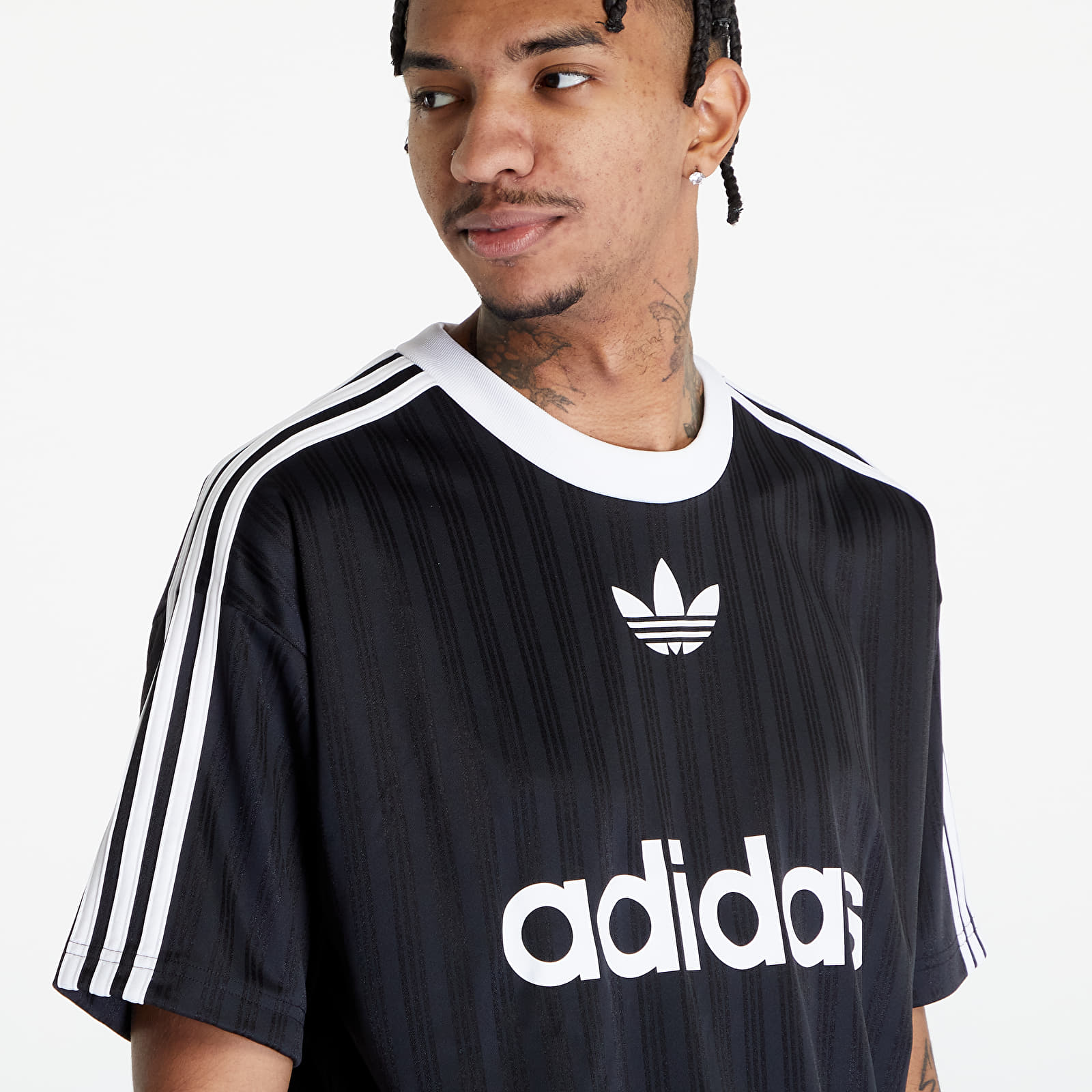 Tricou adidas Adicolor Poly Short Sleeve Tee Black/ White - 1 | YEO