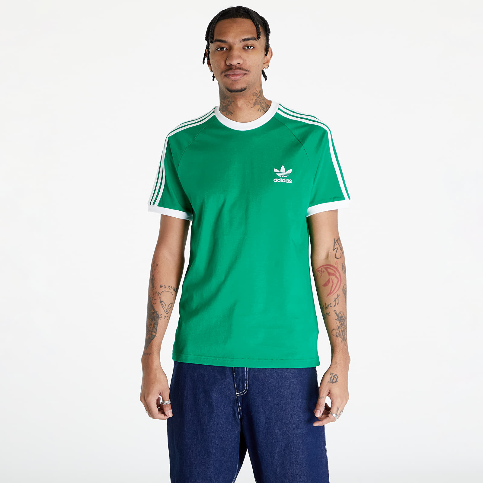 Tričko adidas Adicolor Classics 3-Stripes Tee Green XXL