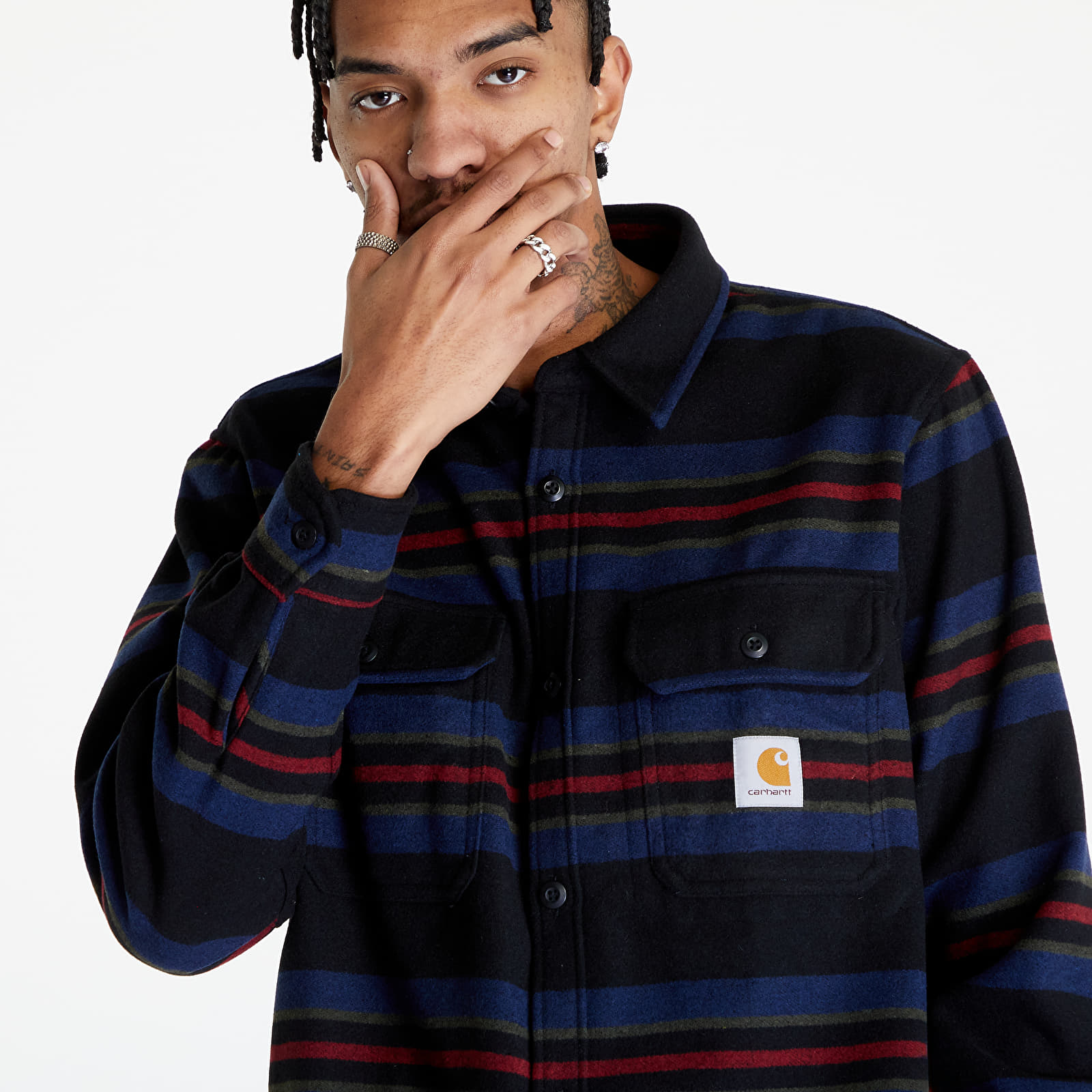 Ingek Carhartt WIP Oregon Shirt Jac UNISEX Starco Stripe/ Black