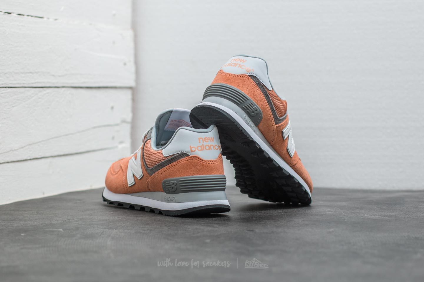 Women's shoes New Balance 574 Orange/ Grey/ White