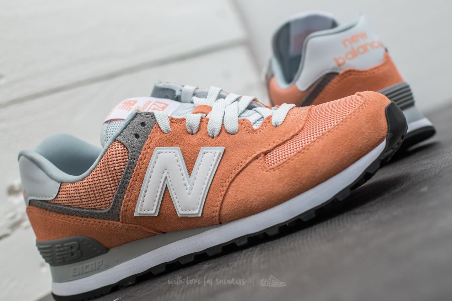 Women's shoes New Balance 574 Orange/ Grey/ White