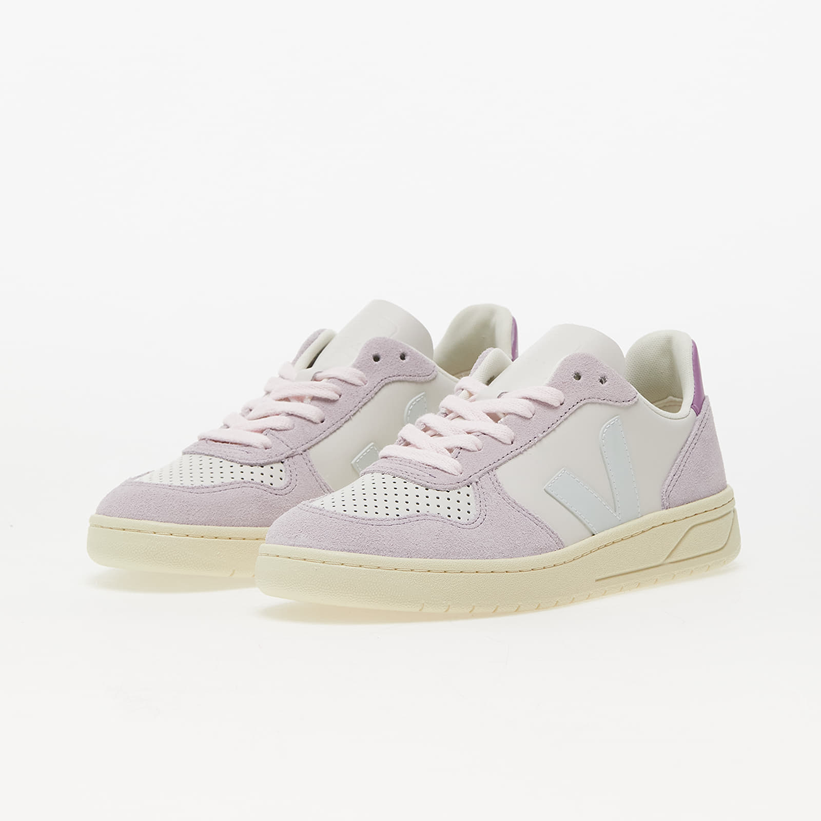 Dámske topánky a tenisky Veja W V-10 Leather Gravel Menthol Parme