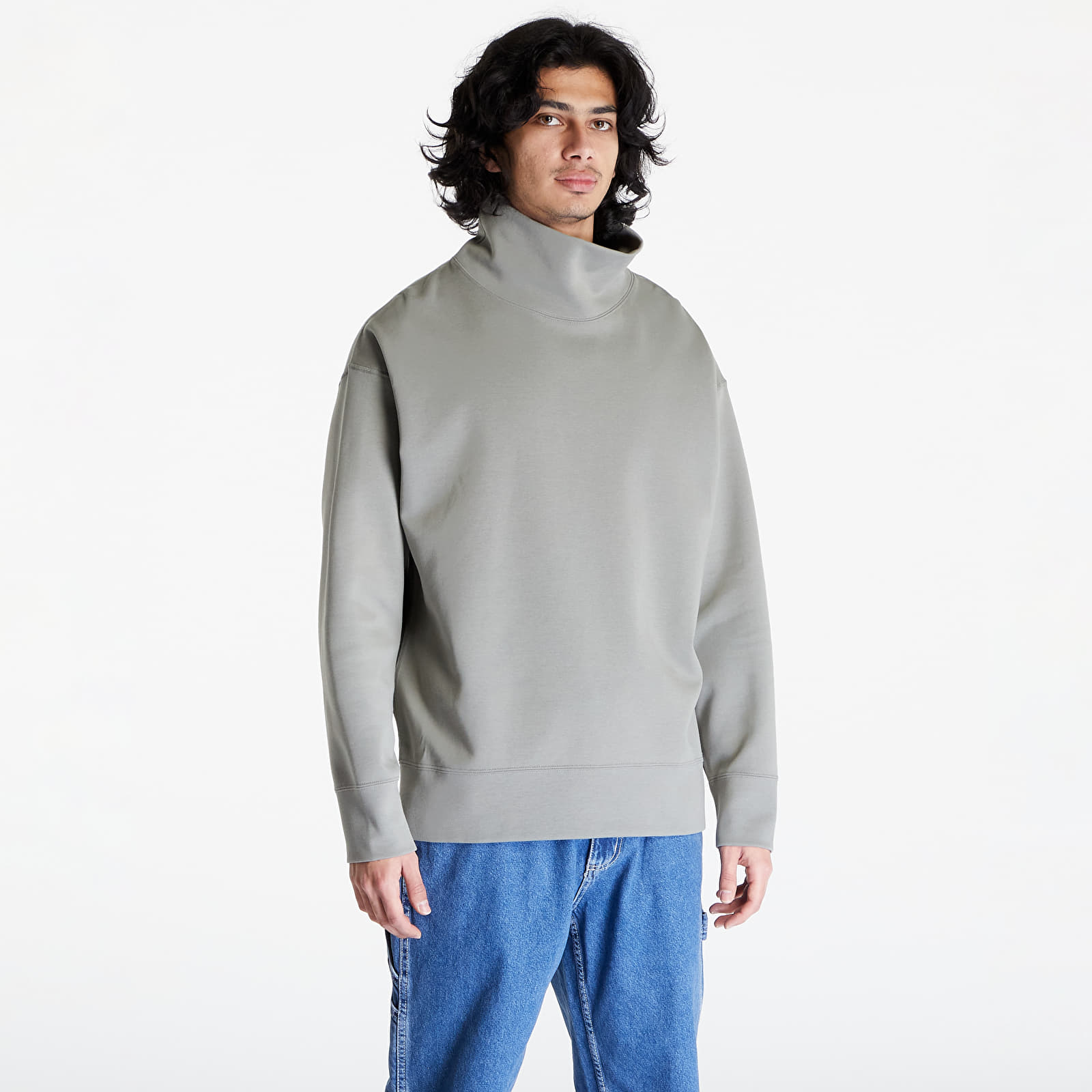 Mikiny Nike Sportswear Tech Fleece Reimagined Oversized Turtleneck Sweatshirt Khaki