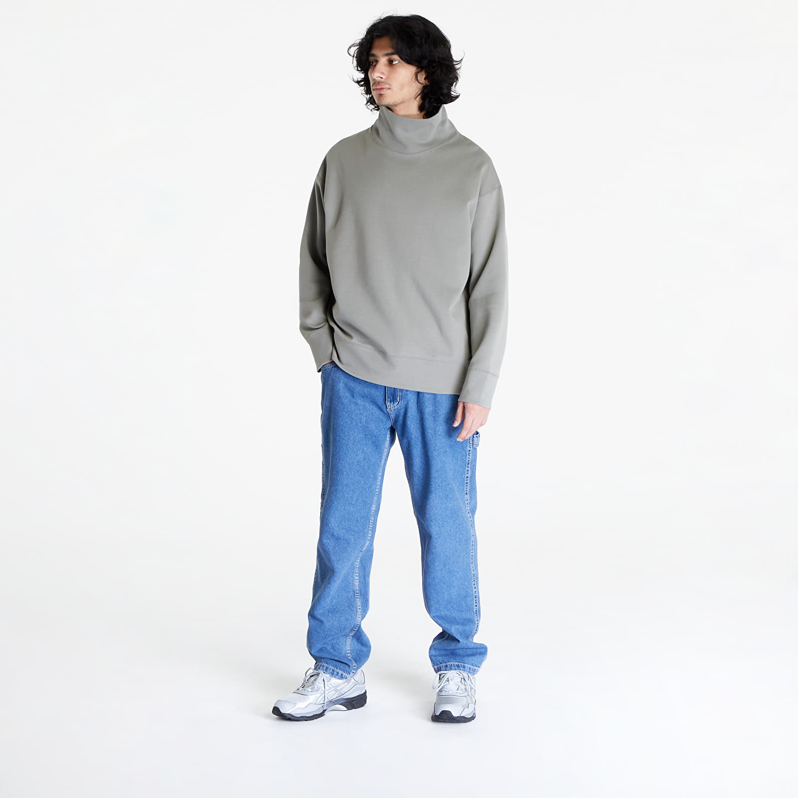 Mikiny Nike Sportswear Tech Fleece Reimagined Oversized Turtleneck Sweatshirt Khaki