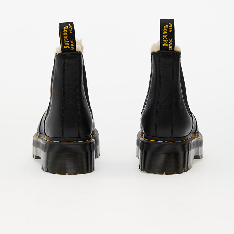 Dr. Martens 2976 Quad Fur Lined Platform Chelsea Boots Black Pisa