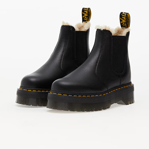 Herren Sneaker und Schuhe Dr. Martens 2976 Quad Fur Lined Platform Chelsea  Boots Black Pisa | Footshop