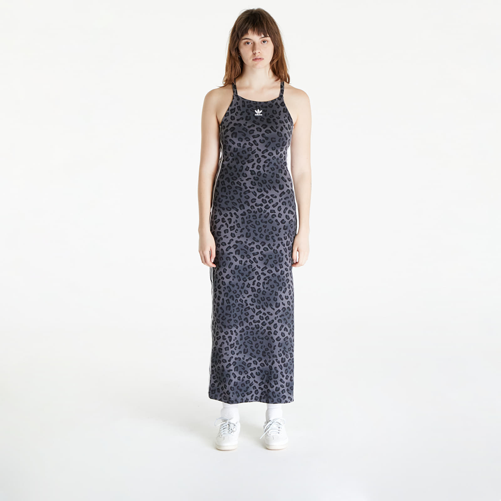 Dress adidas Leopard Luxe 3 Stripes Maxi Dress Grey Five Footshop