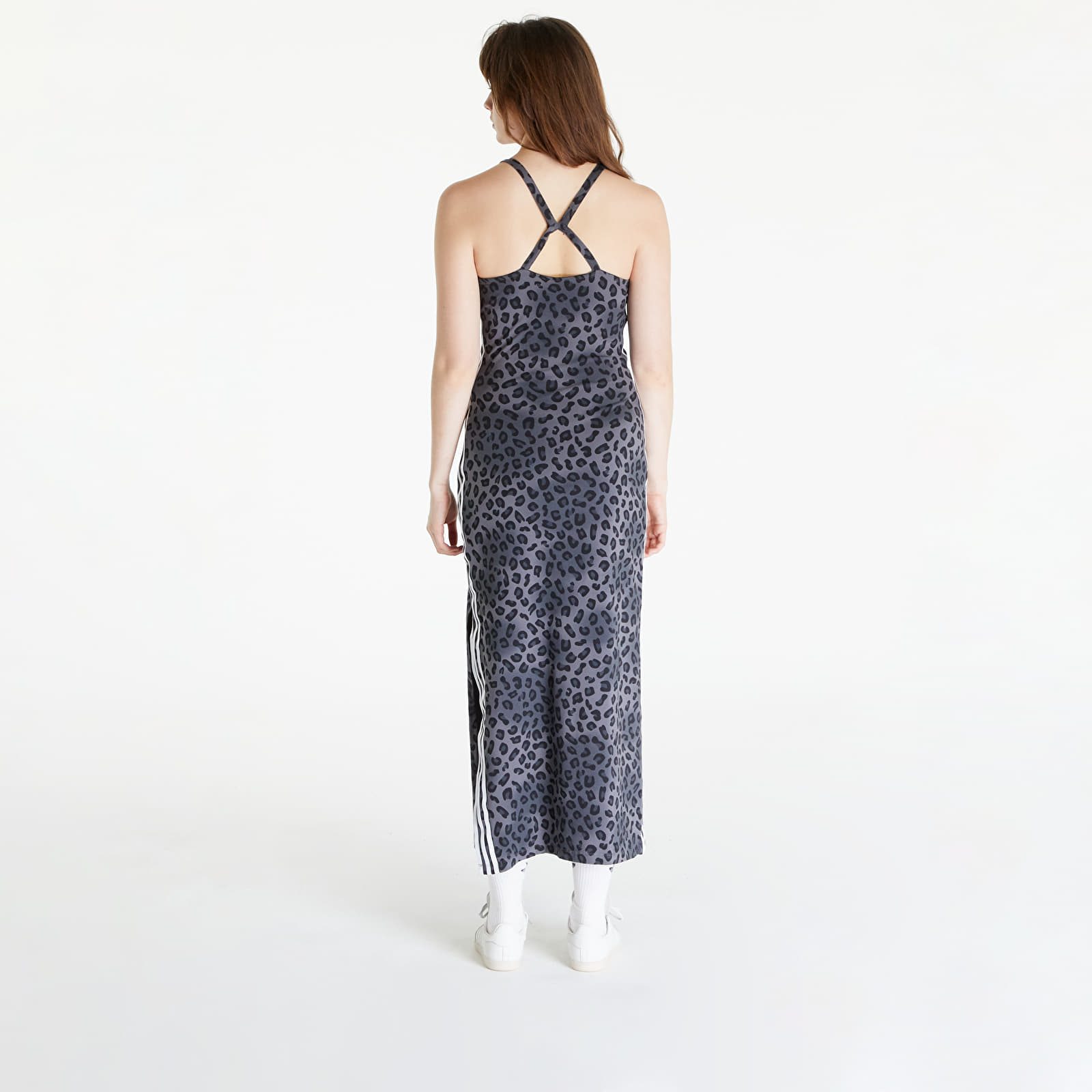 Dress adidas Leopard Luxe 3 Stripes Maxi Dress Grey Five