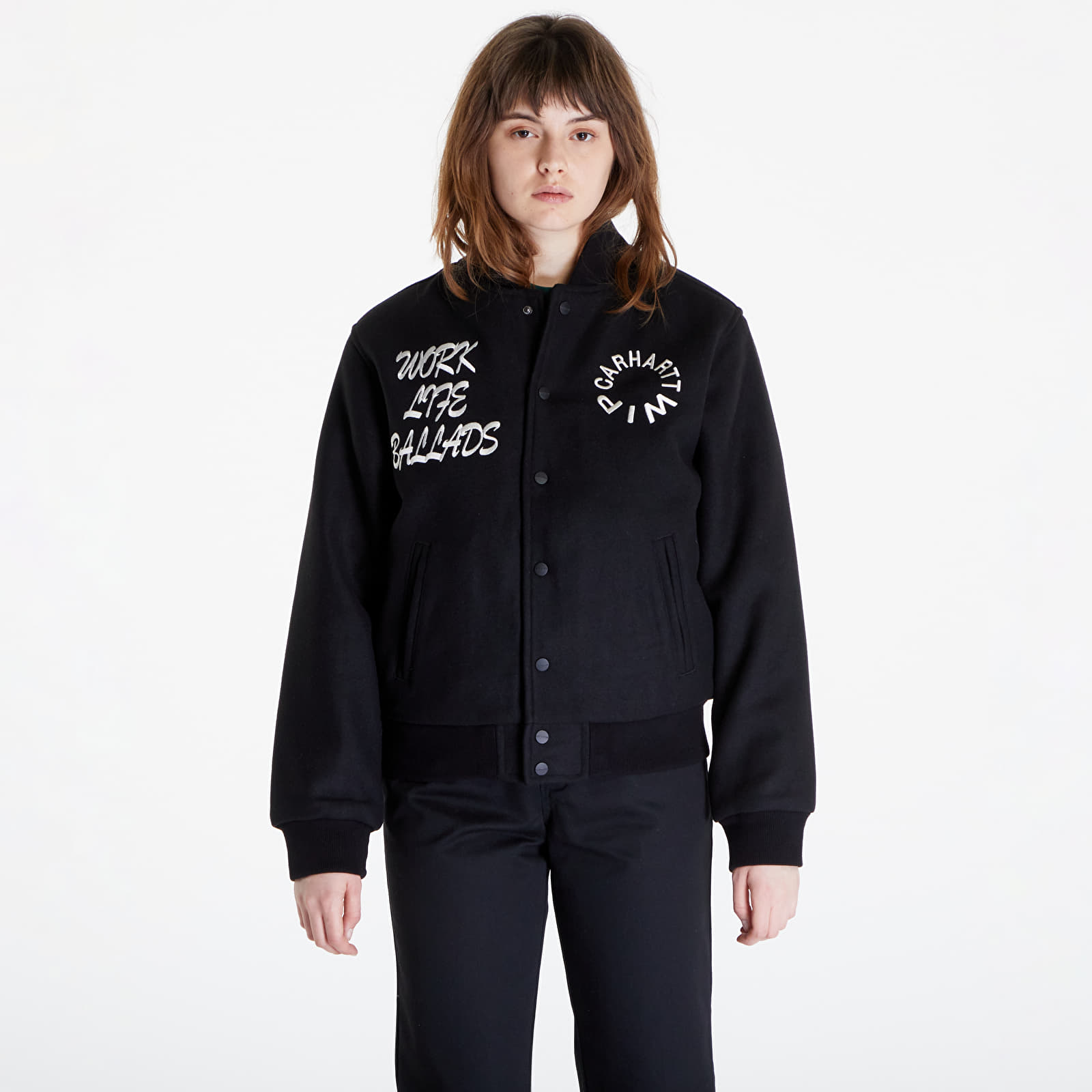 Bombery Carhartt WIP Work Varsity Bomber UNISEX Black