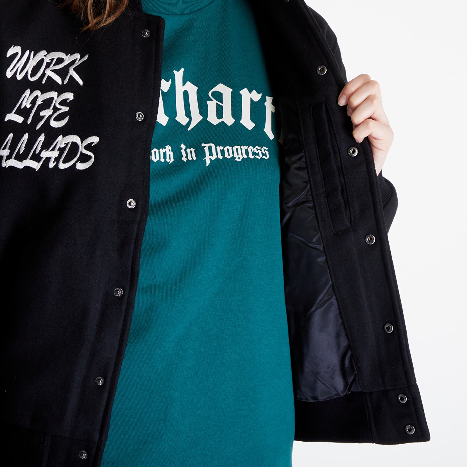 Bombery Carhartt WIP Work Varsity Bomber UNISEX Black
