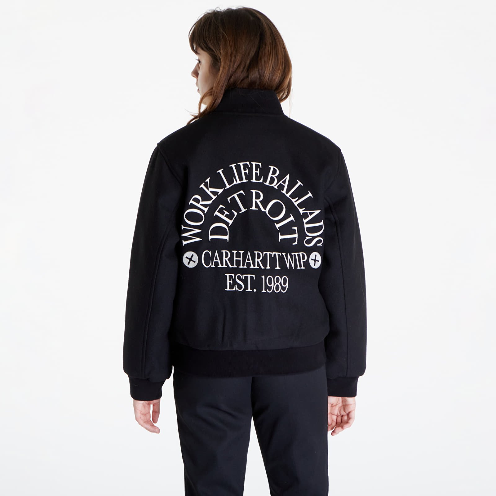Bombery Carhartt WIP Work Varsity Bomber UNISEX Black