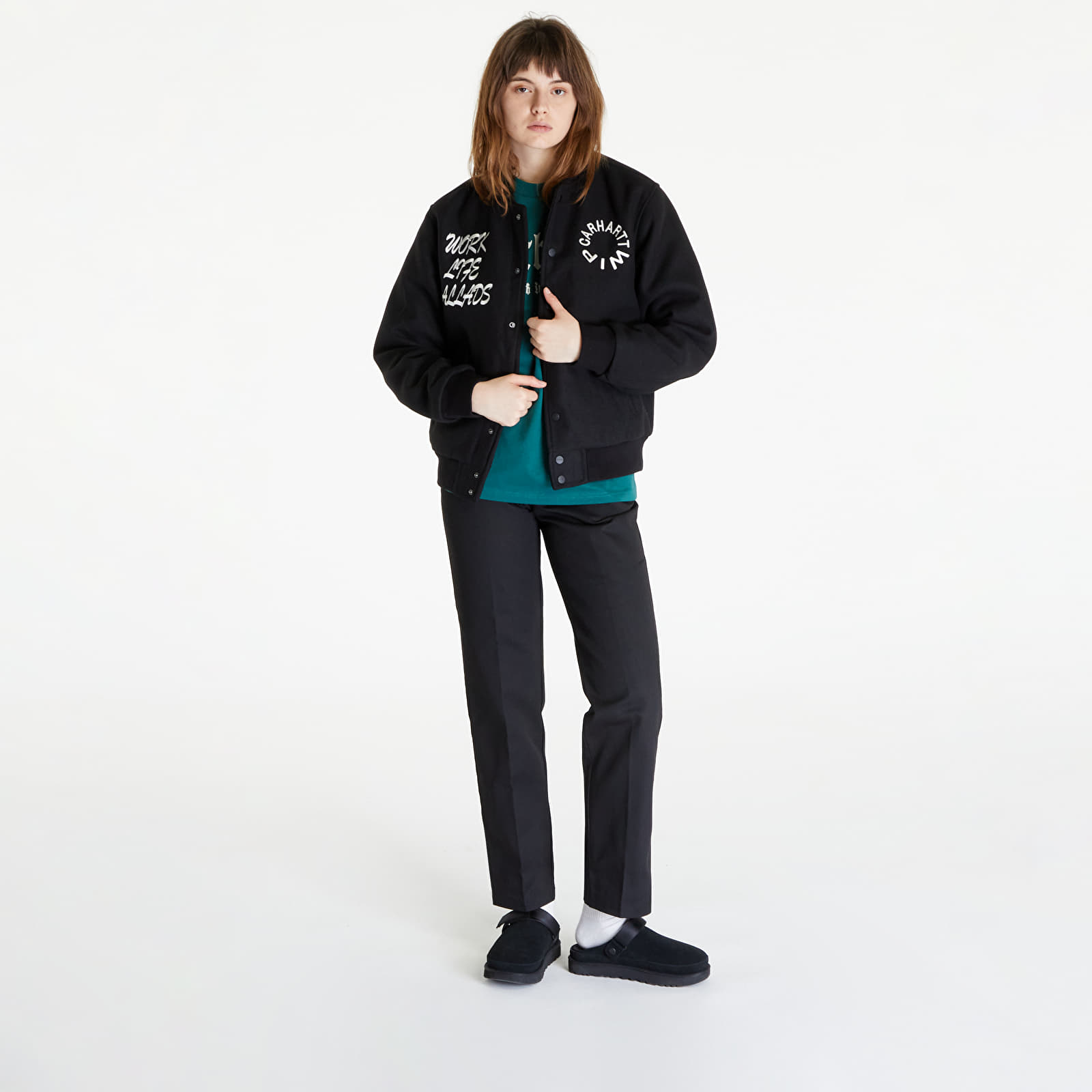 Bombery Carhartt WIP Work Varsity Bomber UNISEX Black