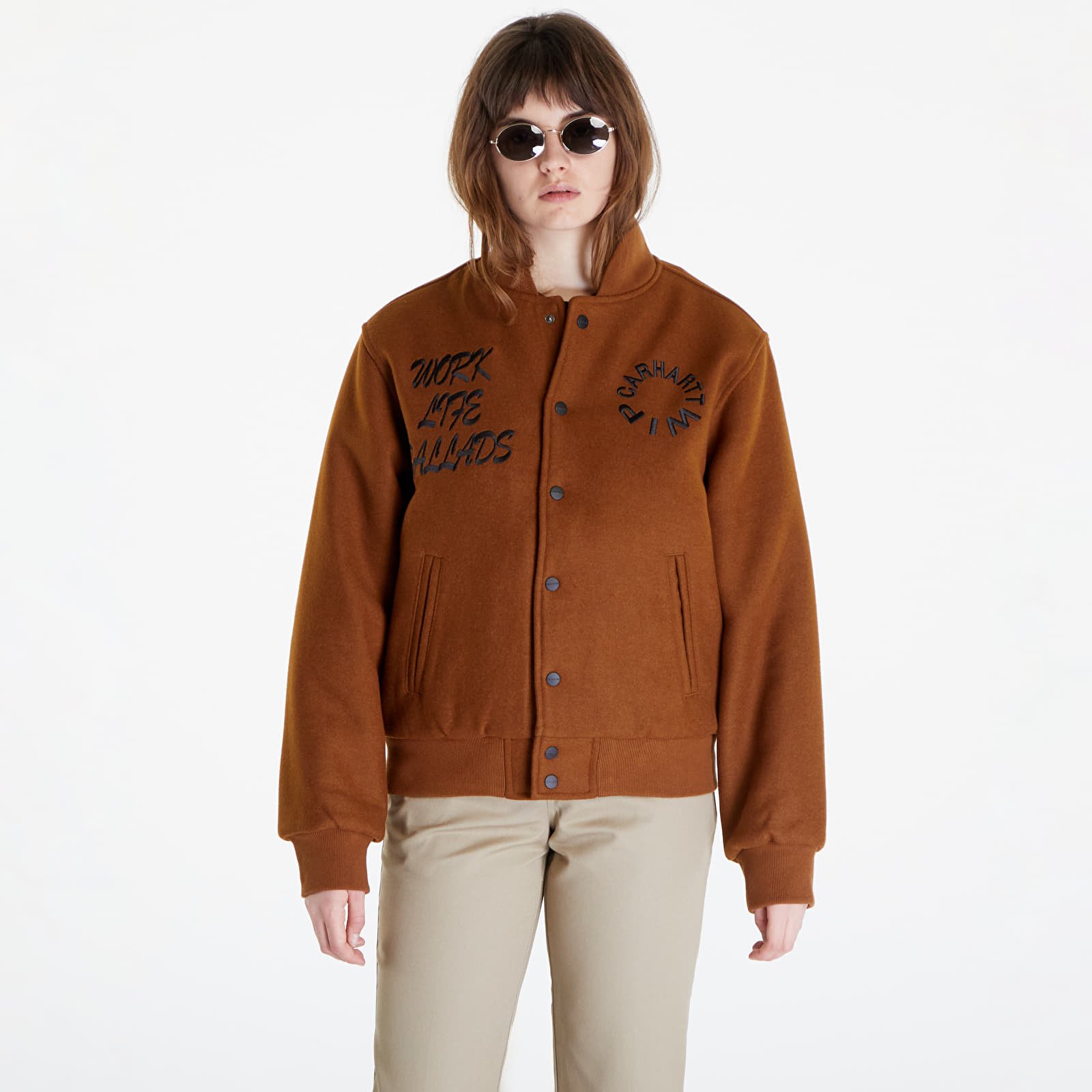 Bombery Carhartt WIP Work Varsity Bomber UNISEX Deep Hamilton Brown