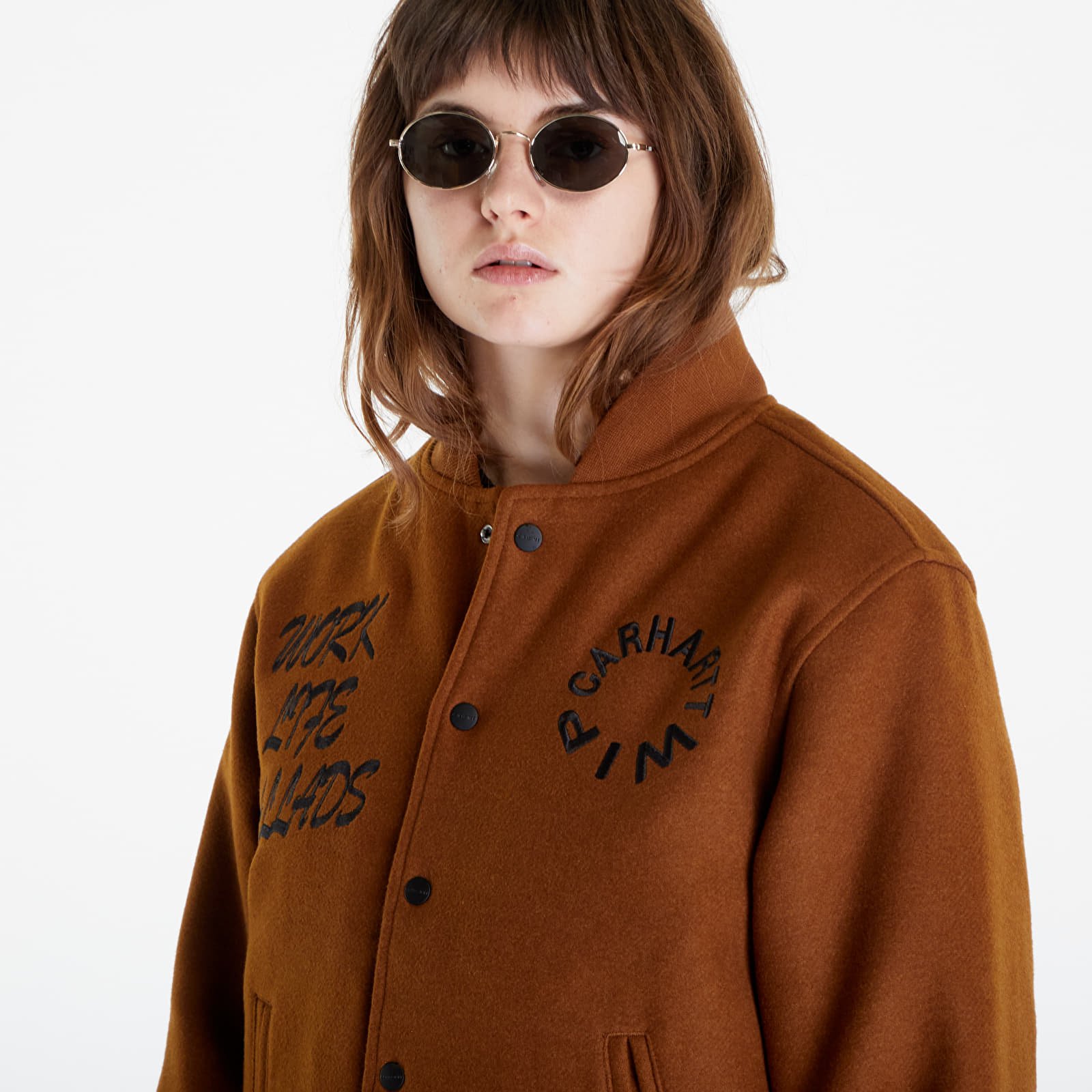 Bombery Carhartt WIP Work Varsity Bomber UNISEX Deep Hamilton Brown