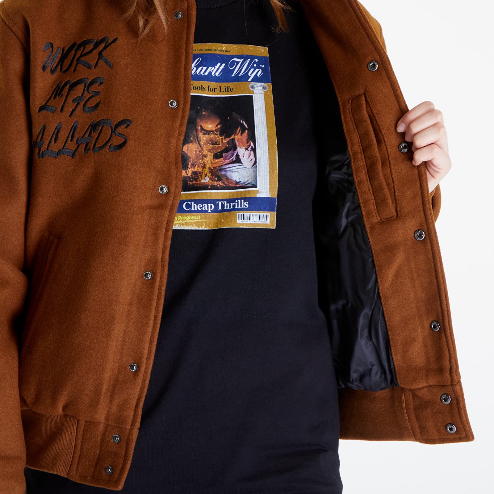 Bombery Carhartt WIP Work Varsity Bomber UNISEX Deep Hamilton Brown