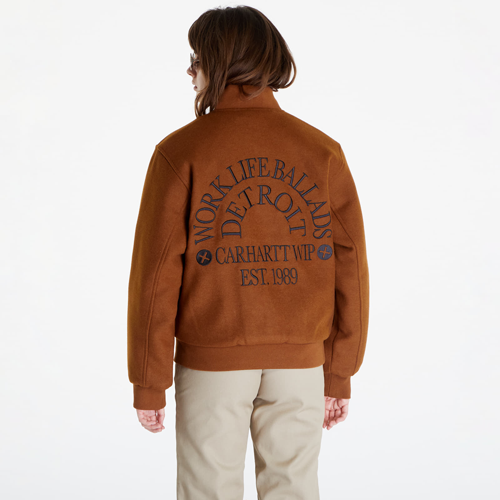 Bombery Carhartt WIP Work Varsity Bomber UNISEX Deep Hamilton Brown