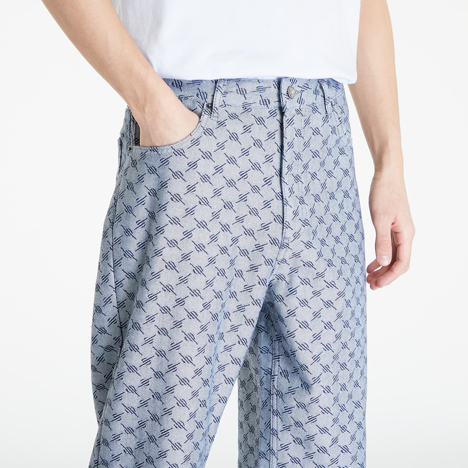 Spodnie Daily Paper Avery Amba Jeans White/ Blue