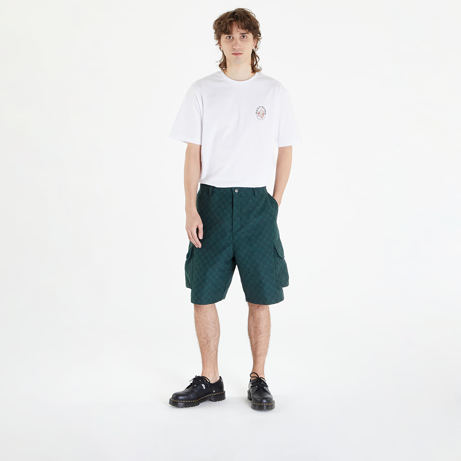 Rövidnadrágok Daily Paper Benji Monogram Cargo Shorts Pine Green