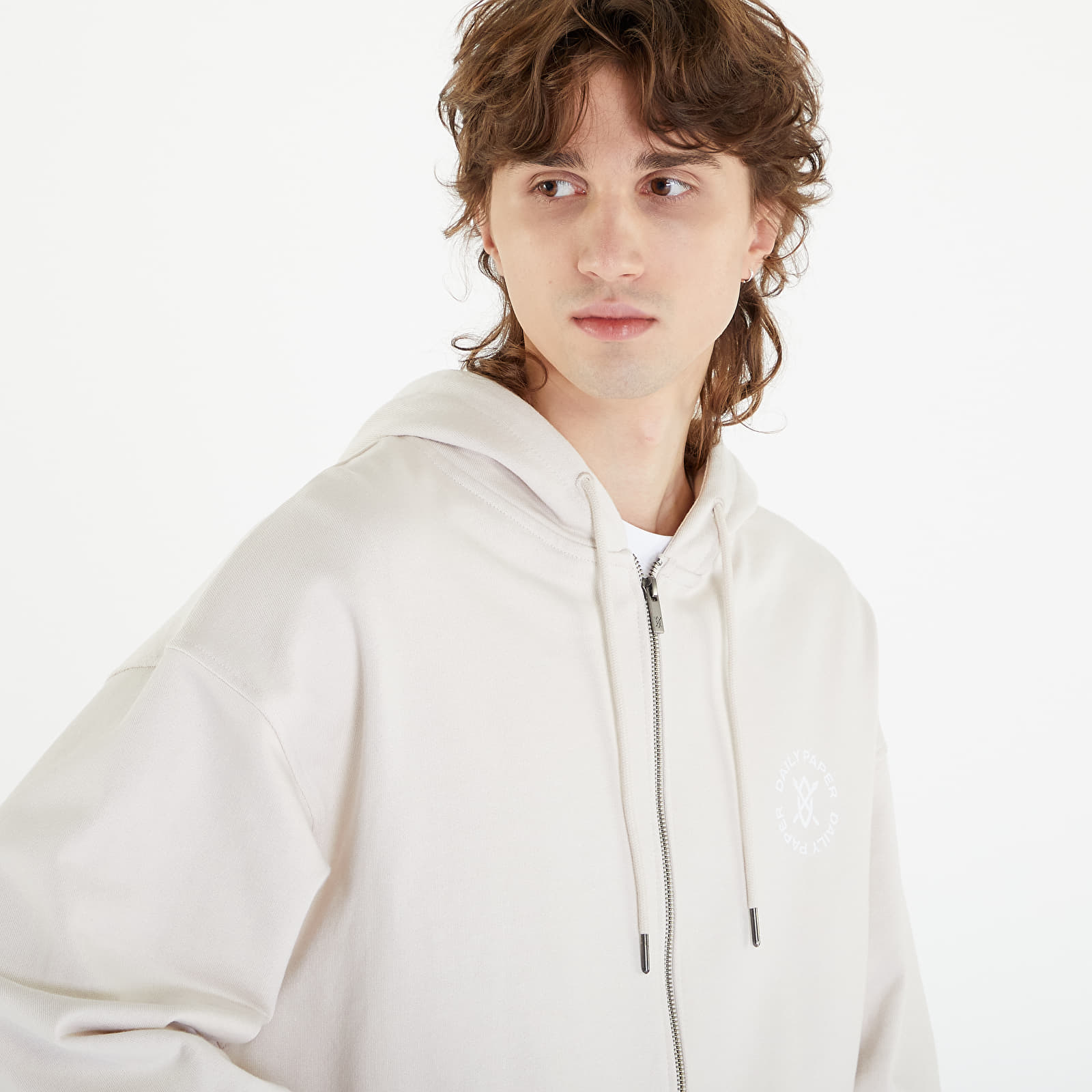 Kapucnis pulóverek és pulcsik Daily Paper Circle Zip Hoodie Moonstruck Beige