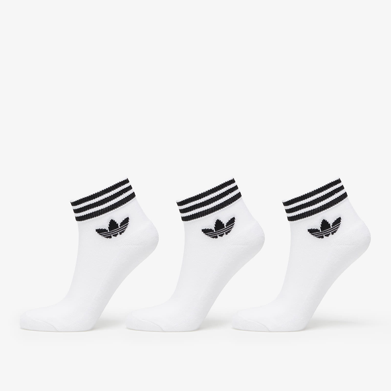 Socks adidas Trefoil Ankle Socks 3-Pack White/ Black