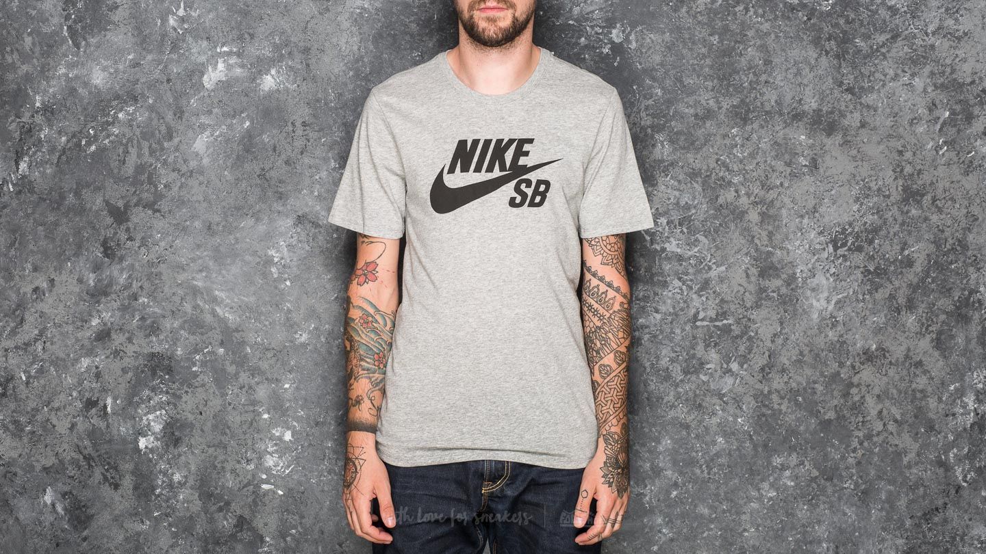 T-Shirts Nike SB Logo Tee Medium Grey Heather/ Black