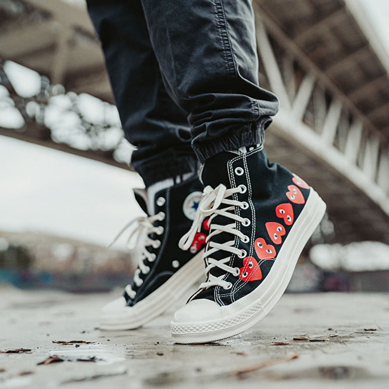 【希少モデル美品！】PLAY COMME des GARCONS レッドアイ L Converse x Comme des Garçons PLAY Chuck 70 Hi Multi Heart Black