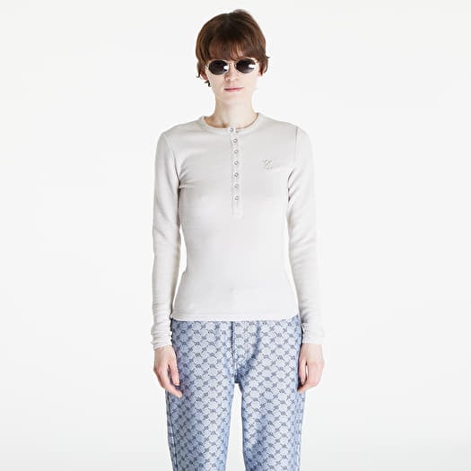Tričko Daily Paper Denise Button Long Sleeve T-Shirt Moonstruck Beige