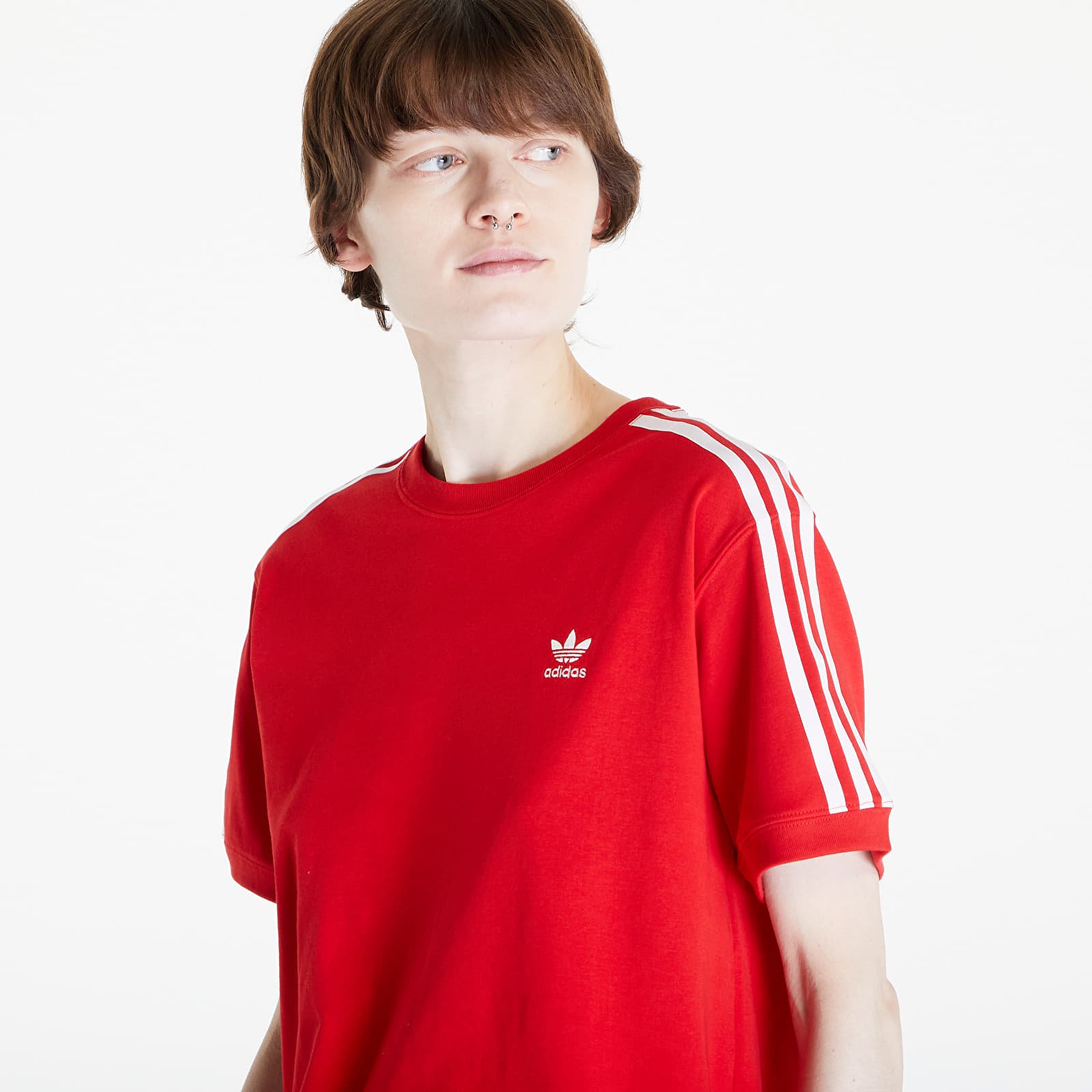 Tricouri femei adidas 3 Stripe Tee Better Scarlet