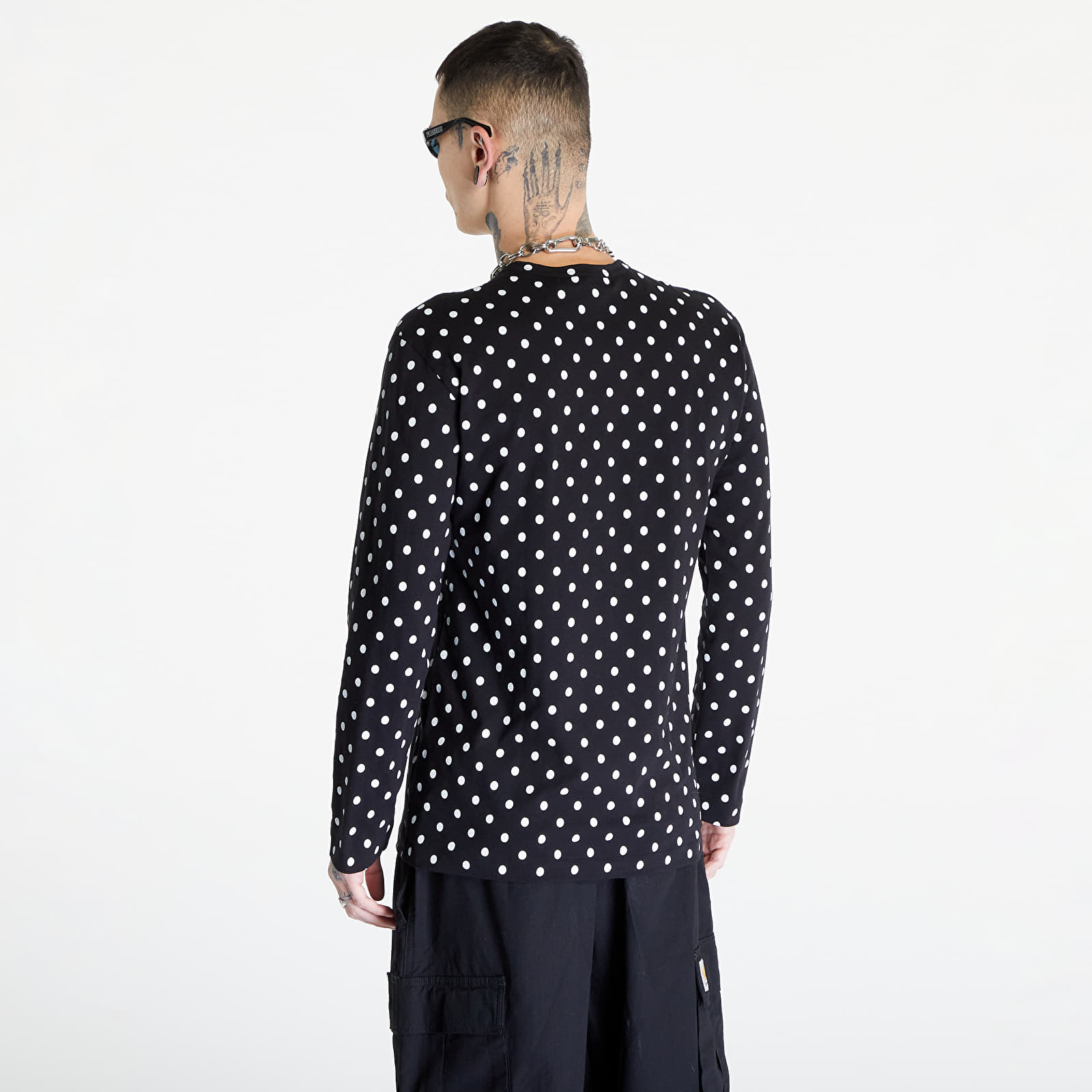 Tričká Comme des Garçons PLAY Heart Logo Long Sleeve Tee UNISEX Black