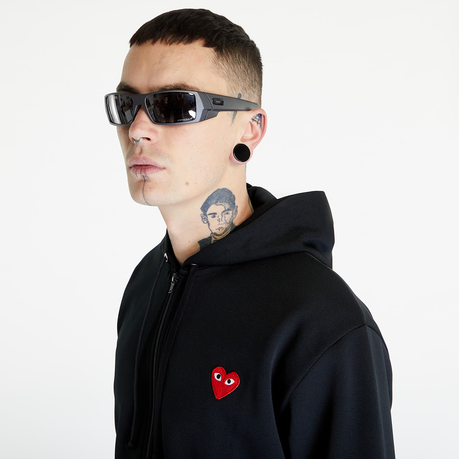 Felpe Comme des Garçons PLAY Heart Logo Sweatshirt Knit UNISEX Black