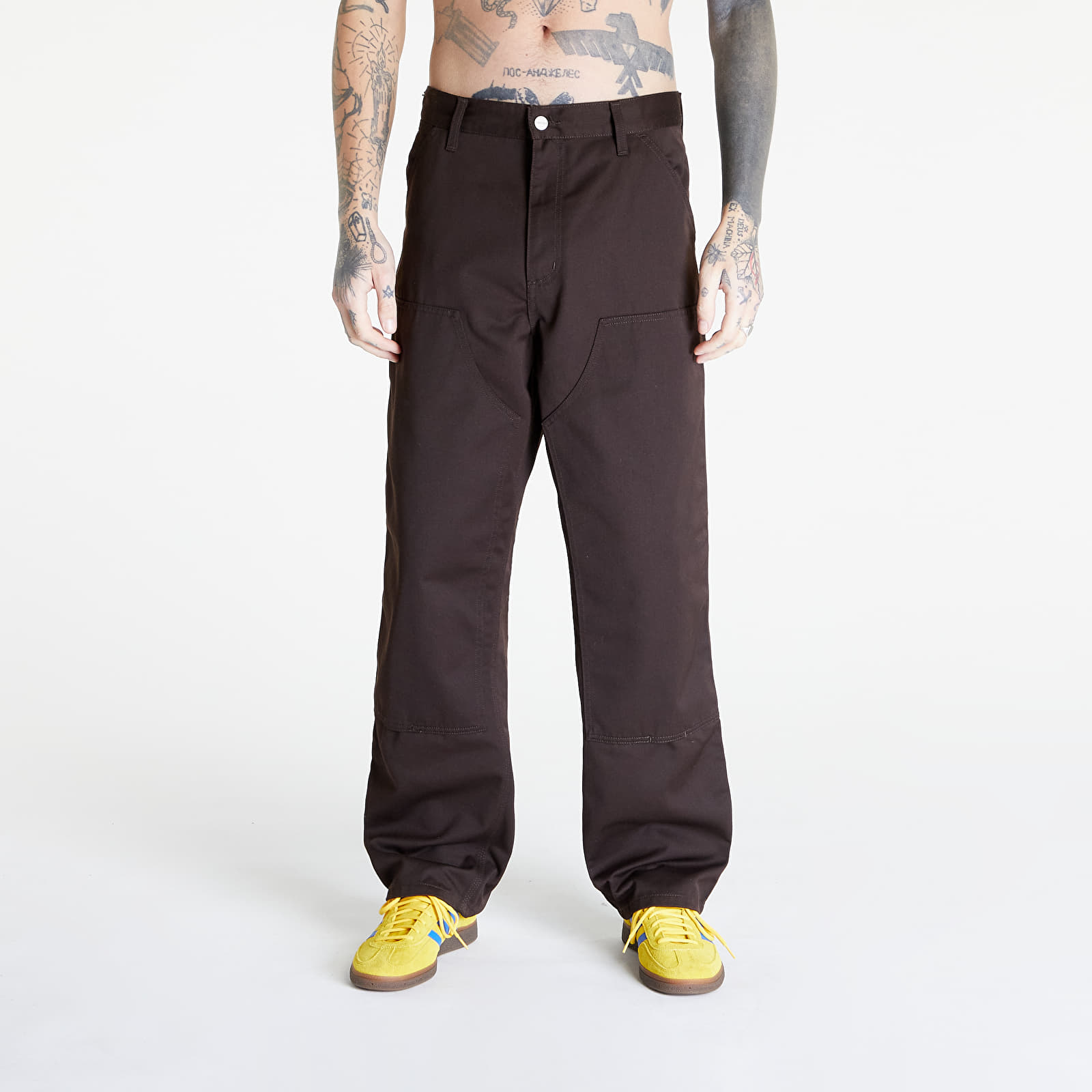 Pantalons Carhartt WIP Double Knee Pant UNISEX Tobacco Rinsed Footshop