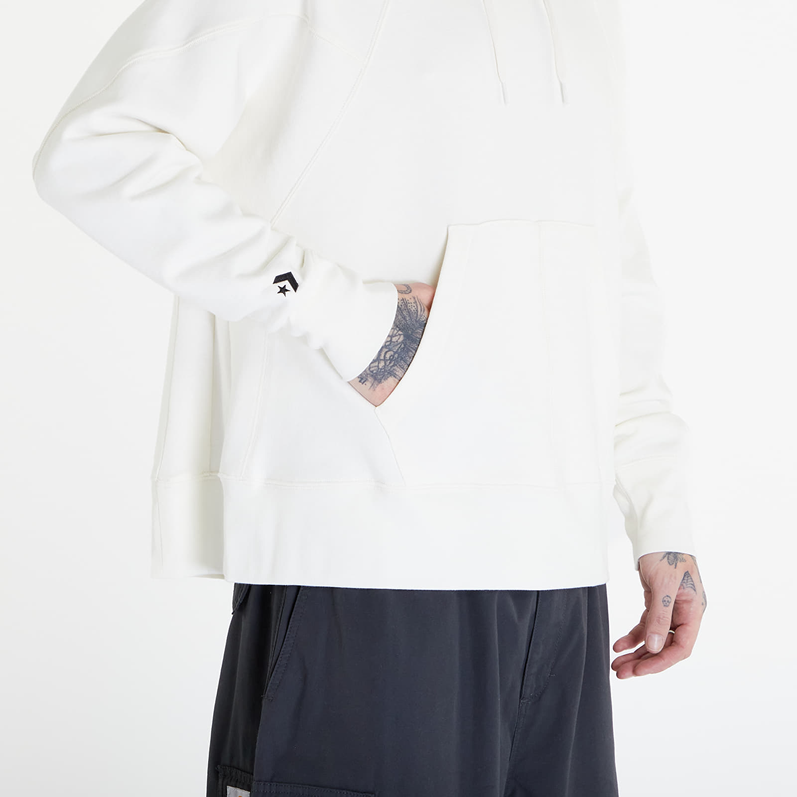 Kapucnis pulcsik Converse Shapes Triangle Pullover Hoodie UNISEX Egret