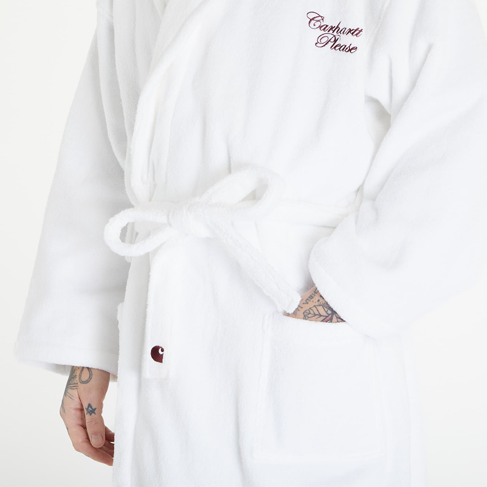 Pyjamas Carhartt WIP Carhartt Please Bathrobe UNISEX White/ Bordeaux